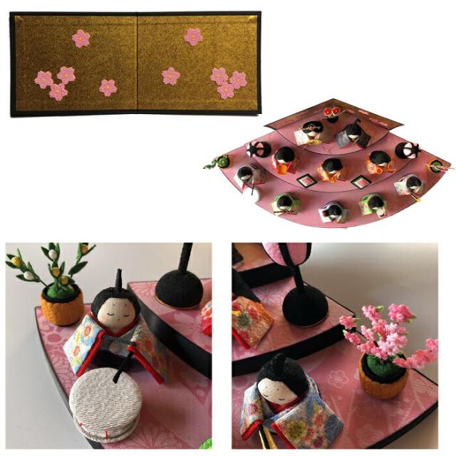 雛人形 ひな祭り 扇面三段わらべ雛10人揃い ちりめん 雛人形「扇面三