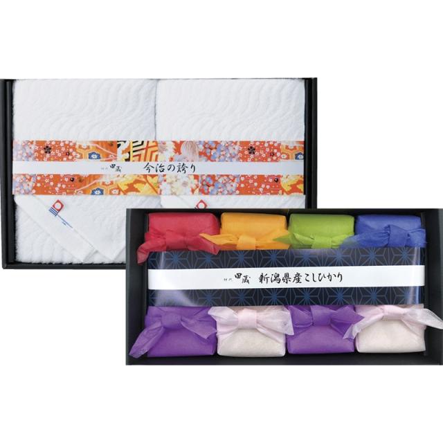 (のし包装無料対応可) 初代田蔵 KOKO-80 新潟&今治の極み特選新潟県産こしひかり今治タオルギフトセット ギフト お中元 お歳暮 内祝い 贈り物 贈与品 プレゼント お返し (代引不可)の通販は 5,906円