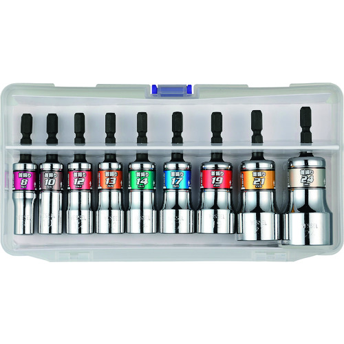 ベッセル WSA209PS 剛鍛首振ショートソケットセット9本組 No.WSA209PS(アソート 9本)  ビット VESSEL