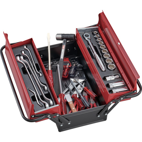 TONE 700A 整備用工具セット ツールセット(オートメカニック用) 間口410×奥行220×高サ170mm セット内容39点 トネ