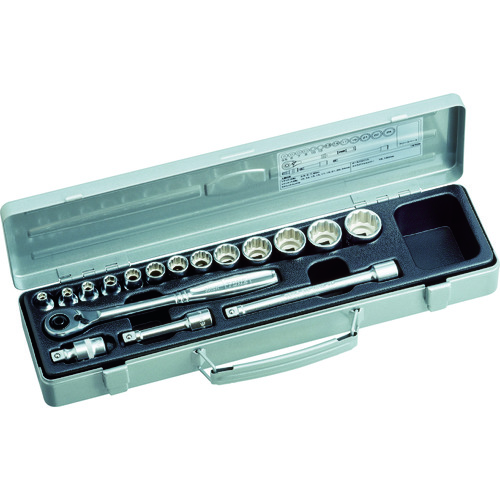 TONE 1570M ソケットレンチセット 差込角9.5mm 17点セット 6角(5.5mm〜) 12角 トネ