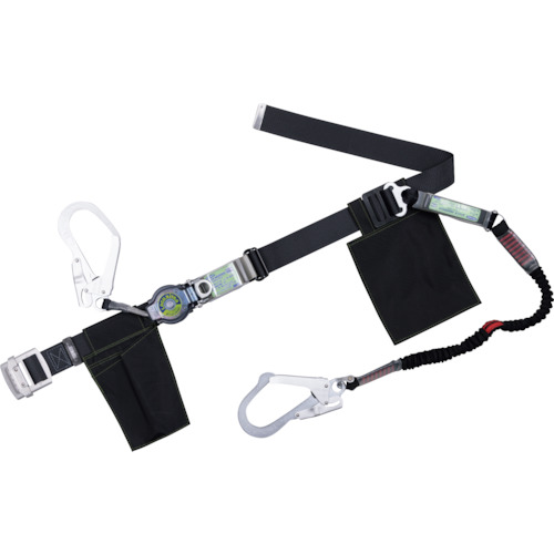 藤井電工 TB2LRL593NV5931BLKBKLBP ツヨロン 胴ベルト型墜落制止用器具 ロックリトラ 伸縮式ランヤード 軽量型 胴ベルト黒+ランヤード黒 Lサイズ FUJIIDENKO