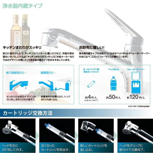 リクシル イナックス RJF-771YA 浄水器内蔵型シングルレバー混合水栓