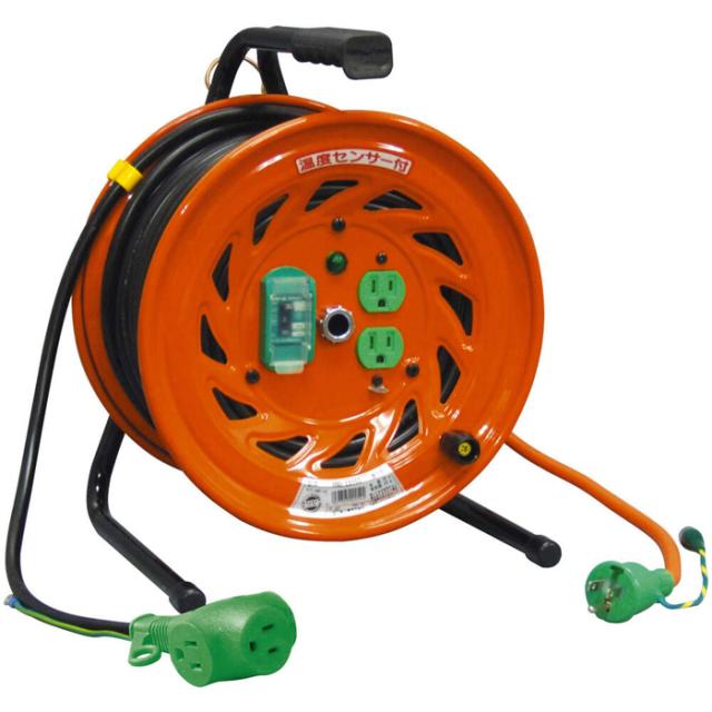 NICHIDO 日動工業 電工ドラム びっくリール 100V アース過負荷漏電しゃ断器付 30m RND-EK30S コードリール（単相１００Ｖ・逆配電型）]送料無料日動工業（株