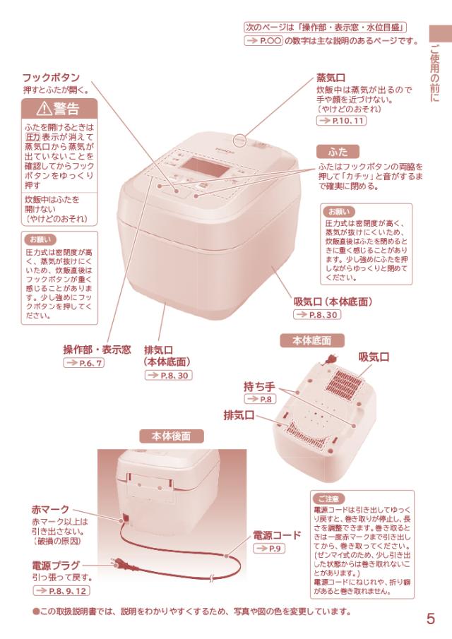 日立 RZ-V100HM-W IHジャー炊飯器 ふっくら御膳 1.0L(5.5合)炊き 圧力
