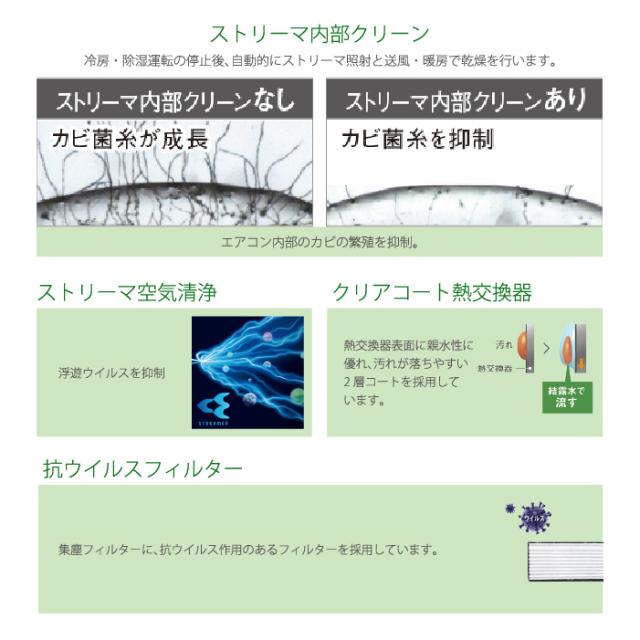 ダイキン工業 S365ATES-W 壁掛形ルームエアコン Eシリーズ 12畳用 ホワイト 2025年モデル 単相100V 室内電源 ストリーマ スタンダードモデル クーラー 冷房 暖房 (S364ATES-Wの後継品) DAIKIN_3