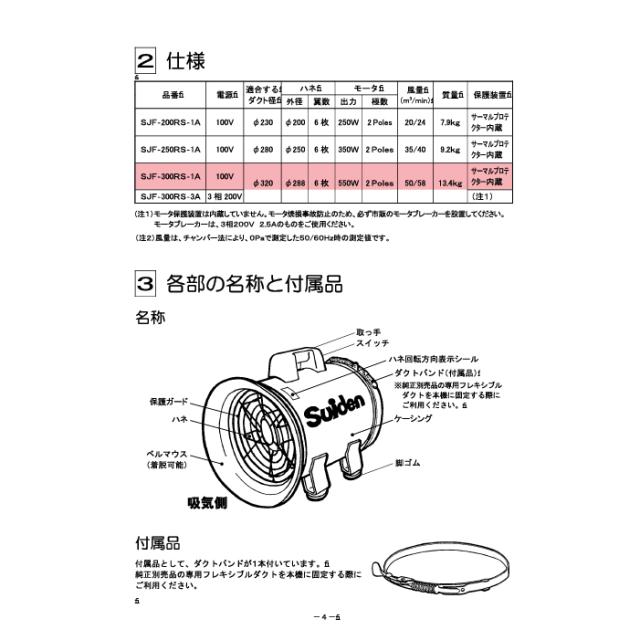 スイデン SJF-300RS-1A ジェットスイファン 送風機(軸流ファンブロワ)アルミハネ300mm 単相100V 業務用 熱中症予防 Suiden (法人限定)_2