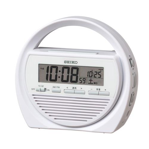 セイコー SQ764W 防災電波時計 電子音 スヌーズ カレンダー ライト 音量調節 SEIKO