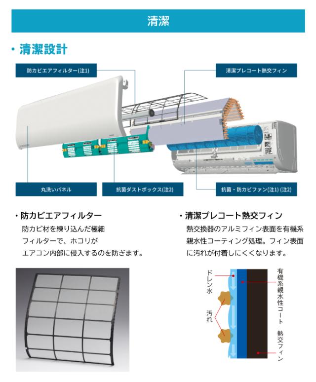 三菱重工 SRK3626R-W ビーバーエアコン Rシリーズ 12畳用 2026年モデル ファインスノー 100V フィルター自動清掃機能付 クーラー 冷房 暖房 (SRK3625R-Wの後継品) MITSUBISHI (法人限定) (代引不可)_6
