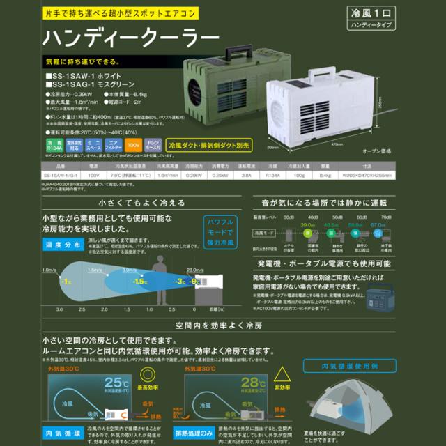 スイデン SS-1SAG-1 超小型スポットエアコン ハンディクーラー 冷風4 