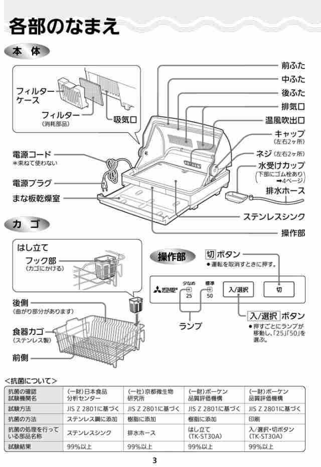 三菱電機 TK-ST30A-H 食器乾燥機 キッチンドライヤー ステンレスグレー トリプルワイドフロー 抗菌加工 SIAA認定抗菌 まな板専用乾燥室  Mの通販はau PAY マーケット 住設と電材の洛電マート au PAY マーケット－通販サイト