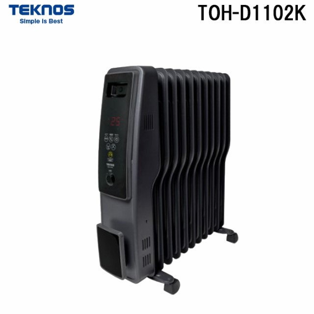 テクノス TOH-D1102K オイルヒーター デジタル表示パネル ブラック