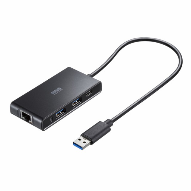 サンワサプライ USB-3HLS8BK USBハブ付き 2.5ギガビットLANアダプタ SANWASUPPLYの通販は