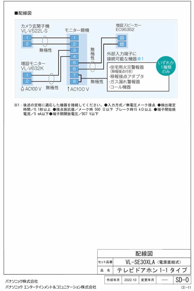 パナソニック VL-SE30XLA テレビドアホン 1-2タイプ 約3.5型カラー液晶画面 電源直結式 (VL-SE30XLの後継品)  Panasonicの通販はau PAY マーケット 住設と電材の洛電マート au PAY マーケット－通販サイト