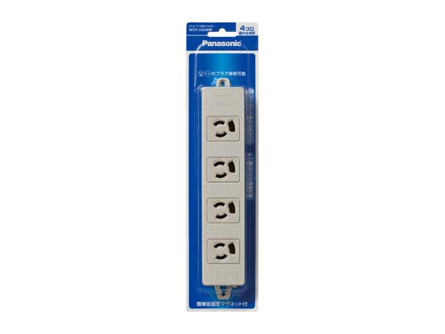パナソニック WCH2404HP OAタップ(接地15A抜け止め形) (4コ口.グレー) (マグネット付) (5個セット) Panasonic