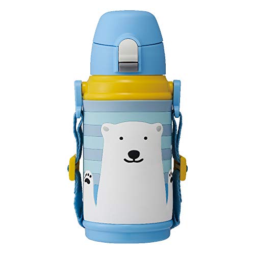 ドウシシャ(Doshisha) マグボトル ブルー 約φ101×H201mm(コップ時) 2WAY 3Dこども水筒 600ml シロクマ DBKS60