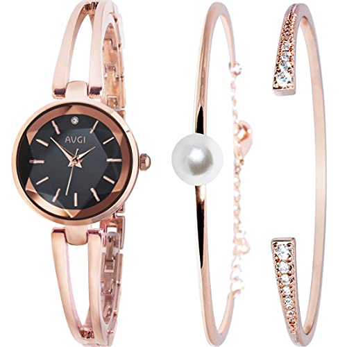 AVGI レディース うで時計 ステンレス ブレスレット 防水 ゴールド 6,907円