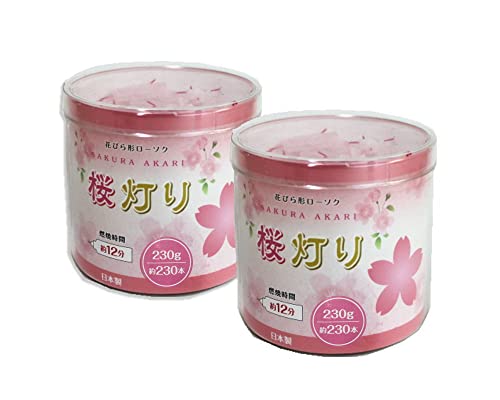 東亜ローソク 花びら形 ミニロウソク １２分 筒型容器 桜灯り