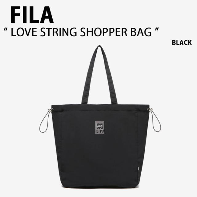 FILA フィラ トートバッグ LOVE STRING SHOPPER BAG FS3BCE5373X ラブ ストリング ショッパーバッグ ナップザック ロゴ カジュアル ストリート ブラック メンズ レディース