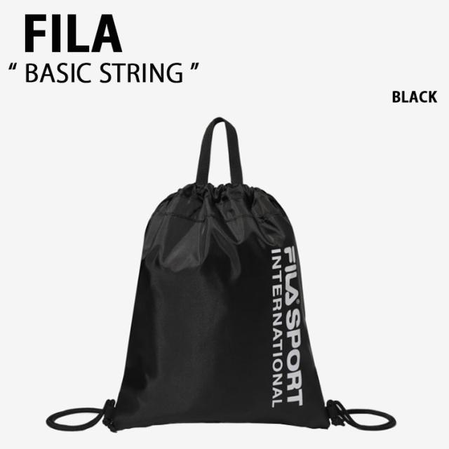 FILA フィラ トートバッグ BASIC STRING FS3BCF5071X ベーシック ストリングバッグ トートバッグ ナップザック ロゴ カジュアル ストリート ブラック メンズ レディース 男性用 女性用