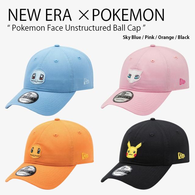 NEW ERA ニューエラ ベースボールキャップ 940UNST POKEMON FACE BALL CAP ポケモン 刺繍 キャップ 帽子 カジュアル ストリート ブルー ピンク オレンジ ブラック メンズ レディース 男性用 女性用 男女共用 13495974/13496155/13496156/13496157