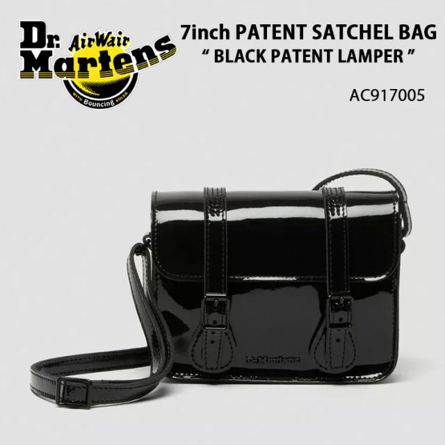 Dr.Martens ドクターマーチン ショルダーバッグ 7inch PATENT SATCHEL BAG AC917005 7インチ パテント サッチェルバッグ ブラック