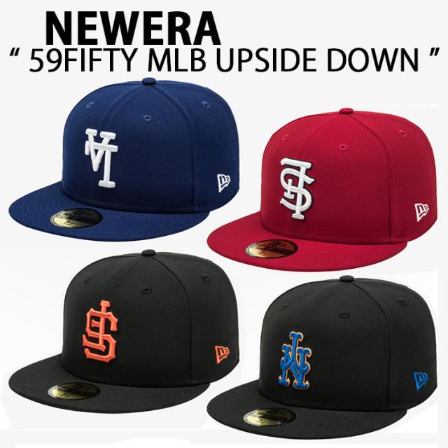 NEWERA ニューエラ キャップ 逆ロゴ 59FIFTY MLB UPSIDE DOWN CAP アップサイドダウンロゴ ドジャース ジャイアンツ カージナルス メッツ