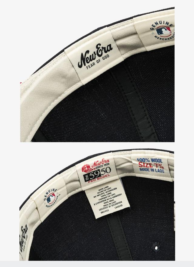 NEWERA ニューエラ キャップ FEAR OF GOD フィアオブゴッド 59FIFTY FOG LOGO SIZE CAP NAVY BLACK コラボキャップ 60767040 60767041_7