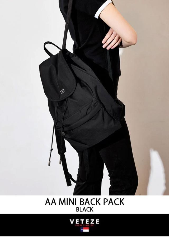VETEZE べテゼ バックパック 韓国ブランド AA MINI BACK PACK BLACK BLUE GRAY ダブルエー ミニ バッグパック ブラック ブルー グレー デイパック リュックサック レディース 女性用_1