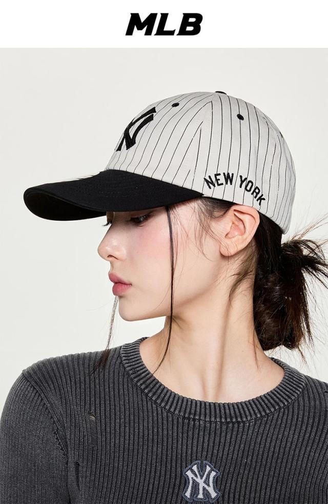 MLB メジャーリーグ キャップ 帽子 MLB SIGNATURE STRIPE UNSTRUCTURE BB CAP ストライプ ソフトキャップ ヤンキース ドジャース_1