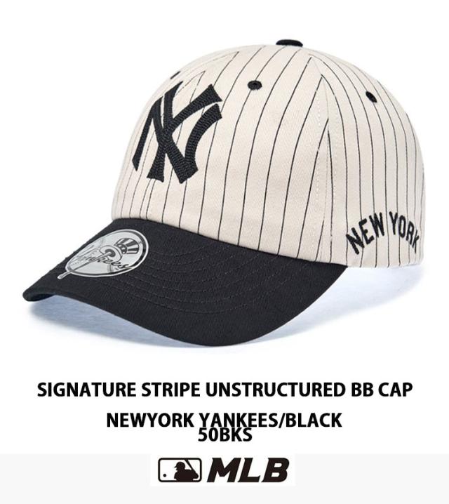 MLB メジャーリーグ キャップ 帽子 MLB SIGNATURE STRIPE UNSTRUCTURE BB CAP ストライプ ソフトキャップ ヤンキース ドジャース_3