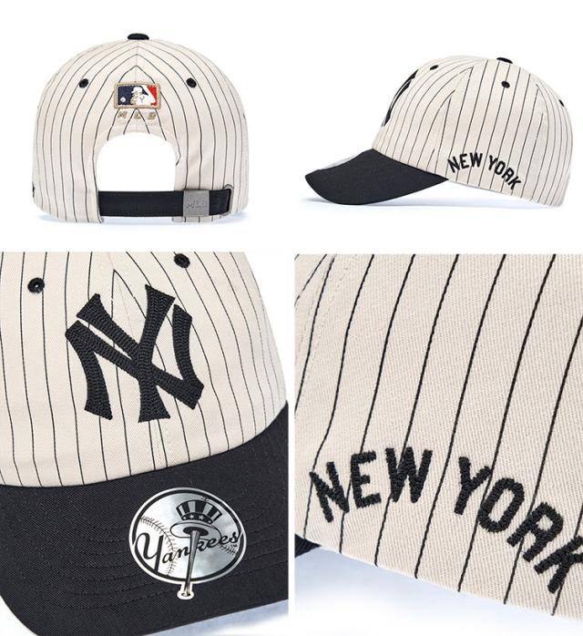 MLB メジャーリーグ キャップ 帽子 MLB SIGNATURE STRIPE UNSTRUCTURE BB CAP ストライプ ソフトキャップ ヤンキース ドジャース_4