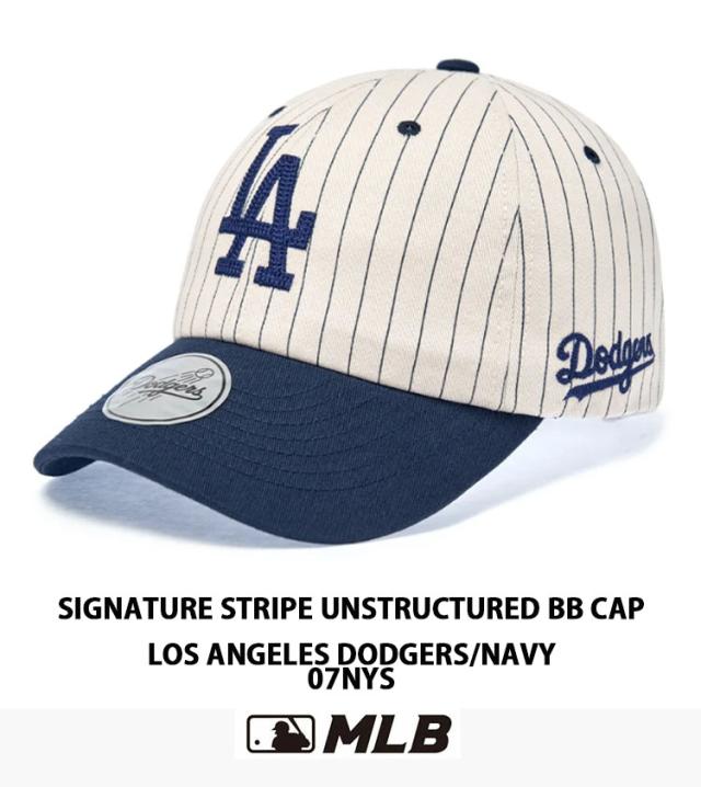 MLB メジャーリーグ キャップ 帽子 MLB SIGNATURE STRIPE UNSTRUCTURE BB CAP ストライプ ソフトキャップ ヤンキース ドジャース_5