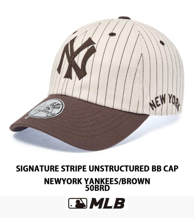 MLB メジャーリーグ キャップ 帽子 MLB SIGNATURE STRIPE UNSTRUCTURE BB CAP ストライプ ソフトキャップ ヤンキース ドジャース_7