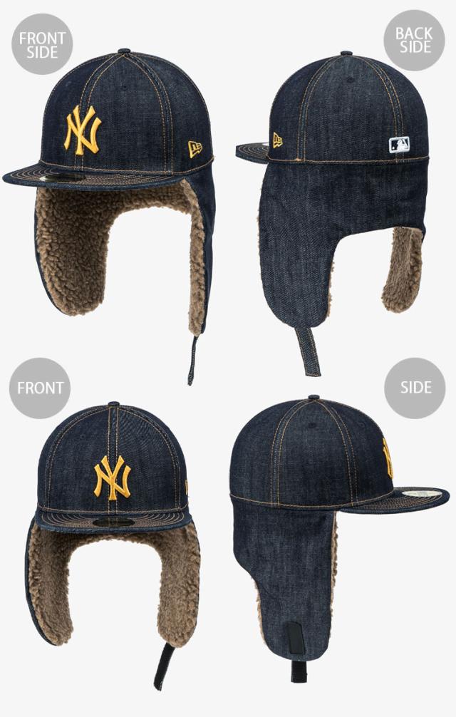 NEWERA ニューエラ キャップ イヤーマフ 59FIFTY 5950 DENIM DOG EAR CAP 14881533/5 デニム ヤンキース ドッグイヤー イヤーフラップ キャップ ベースボールキャップ YANKEES ネイビー ブルー_3