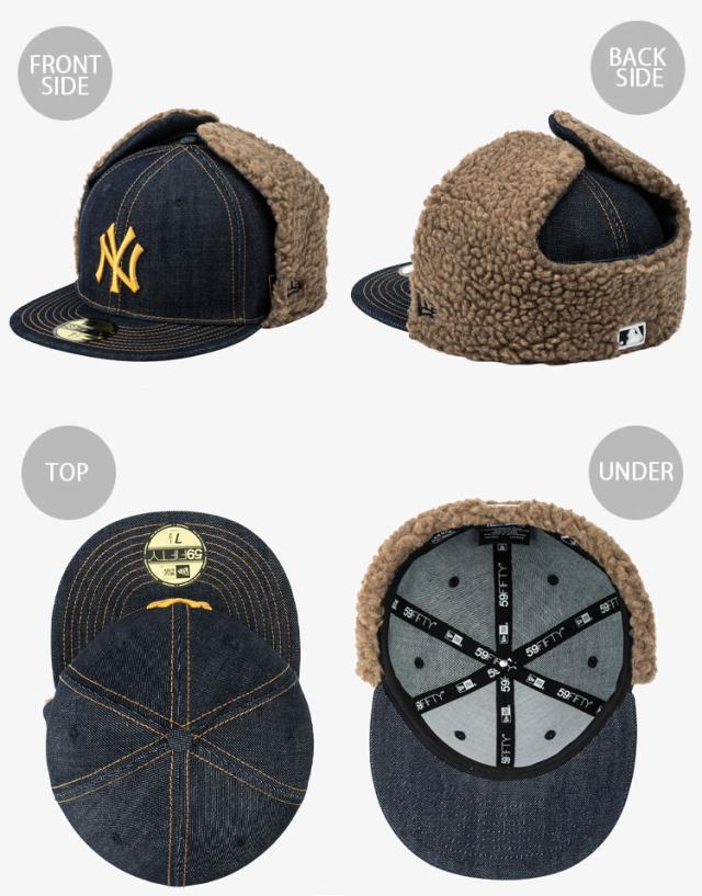 NEWERA ニューエラ キャップ イヤーマフ 59FIFTY 5950 DENIM DOG EAR CAP 14881533/5 デニム ヤンキース ドッグイヤー イヤーフラップ キャップ ベースボールキャップ YANKEES ネイビー ブルー_4