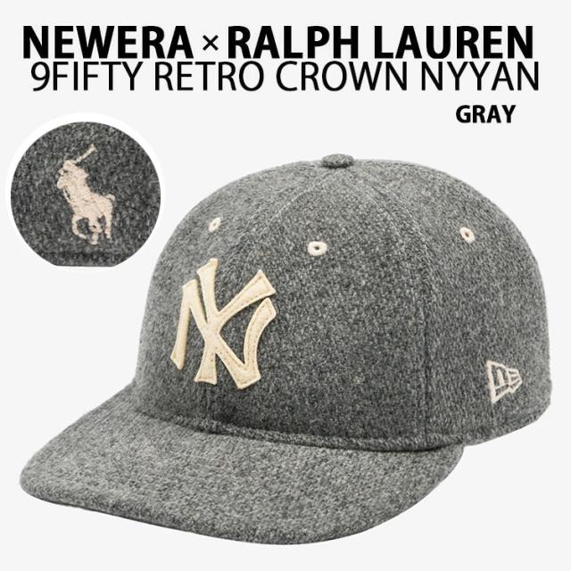 New Era ニューエラ RALPH LAUREN ラルフローレン フリーサイズ キャップ ウール 9FIFTY RETRO CROWN COOPERSTOWN MLB CAP GRAY