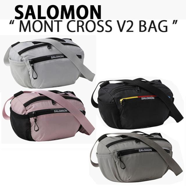 SALOMON サロモン ショルダーバッグ MONT CROSS2 V2 BAG モントクロス2 BLACK KHAK PINK GRAY ボディバッグ RACE FLAG ナイロンバッグ