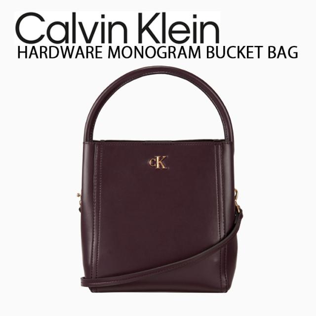Calvin Klein カルバンクライン 2WAY HARDWARE MONOGRAM BUCKET BAG ハードウェア モノグラム バケットバッグ BURGUNDY 4F3174GBAP 23,250円