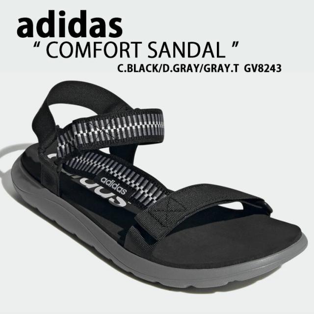 adidas アディダス サンダル COMFORT SANDAL GV8243 スポーツサンダル スポサン BLACK GRAY