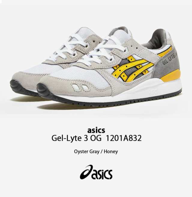 asics アシックス スニーカー GEL-LYTE 3 OG ゲルライト3 1201A832 OYSTER GARY HONEY シューズ レザー  本革 グレー イエロー メンズ レの通販はau PAY マーケット - セレクトショップa-clo | au PAY マーケット－通販サイト