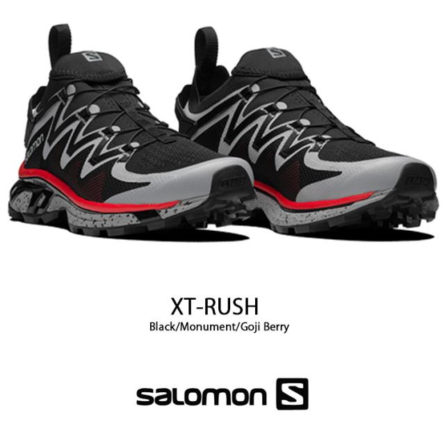 SALOMON サロモン スニーカー XT-RUSH L41659500 シューズ Black Monument Goji Berry XT-ラッシュ ブラック グレー レッド メンズ レディース_1