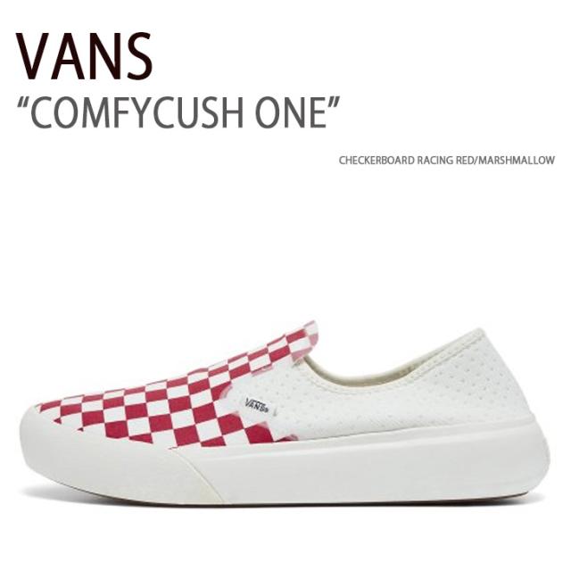 VANS スニーカー COMFYCUSH ONE CHECKERBOARD RACING RED MARSHMALLOW VN0A45J5BOP