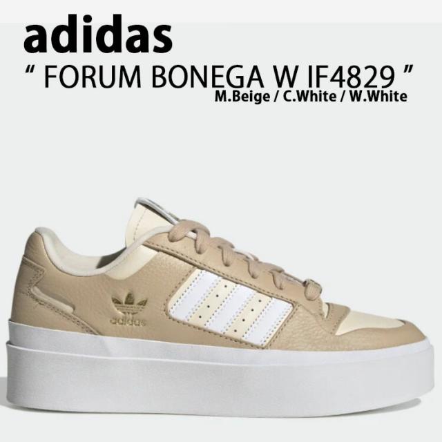 adidas Originals アディダス オリジナルス スニーカー FORUM BONEGA W フォーラム ボネガ IF4829 Beige White ベージュ ホワイト 本革 レザー レディース 女性用