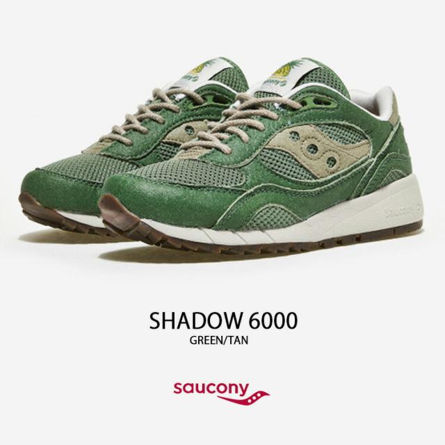 Saucony サッカニー スニーカー SAHDOW 6000 S70639-1 GREEN TAN シューズ シャドー6000 レザー メンズ レディース 男性用 女性用_1