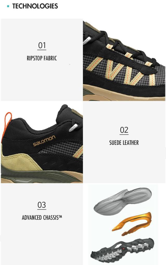 SALOMON サロモン スニーカー SHELTER LOW LTR L41667700 シューズ Black Kelp Leek Green シェルターロウLTR ブラック ゴールド メンズ_3