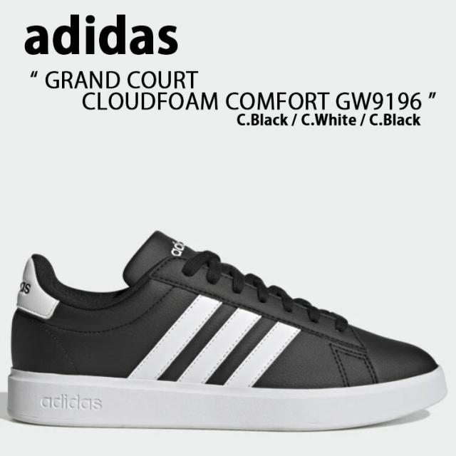 adidas アディダス スニーカー ADIDAS GRAND COURT CLOUDFOAM COMFORT GW9196 グランドコート クラウドファーム コンフォート Black White