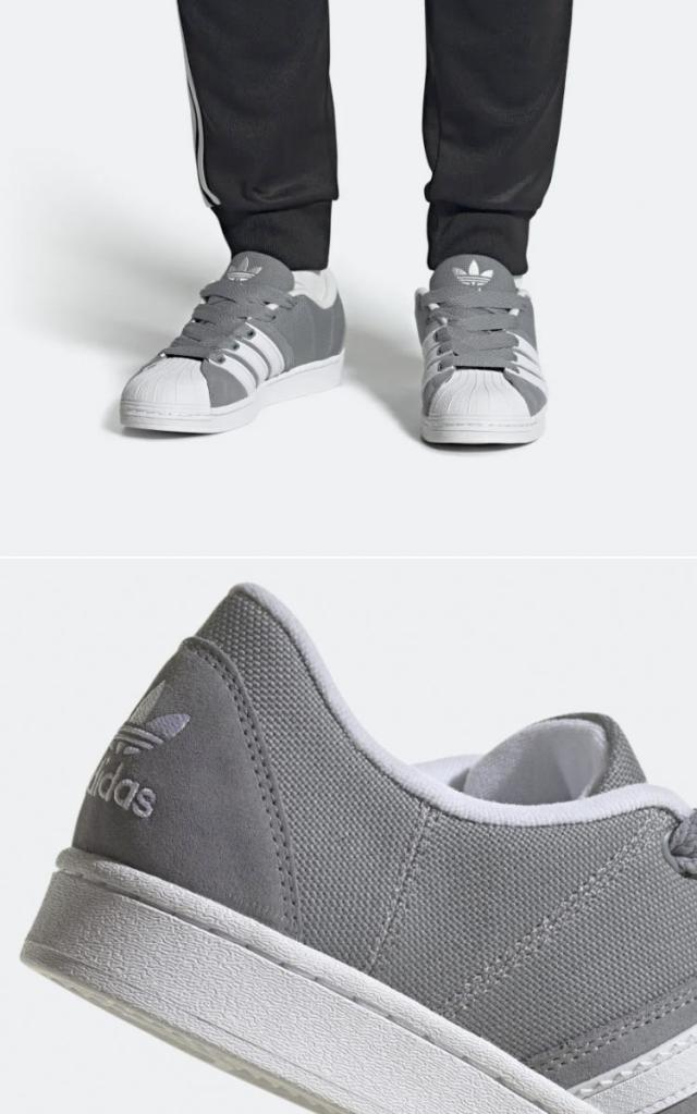 adidas Originals アディダス オリジナルス スニーカー SUPERSTAR SUPERMODIFIED H03740 スーパースター スーパーモディファイド Grey White_4