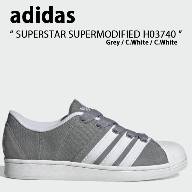 adidas Originals アディダス オリジナルス スニーカー SUPERSTAR SUPERMODIFIED H03740 スーパースター スーパーモディファイド Grey White