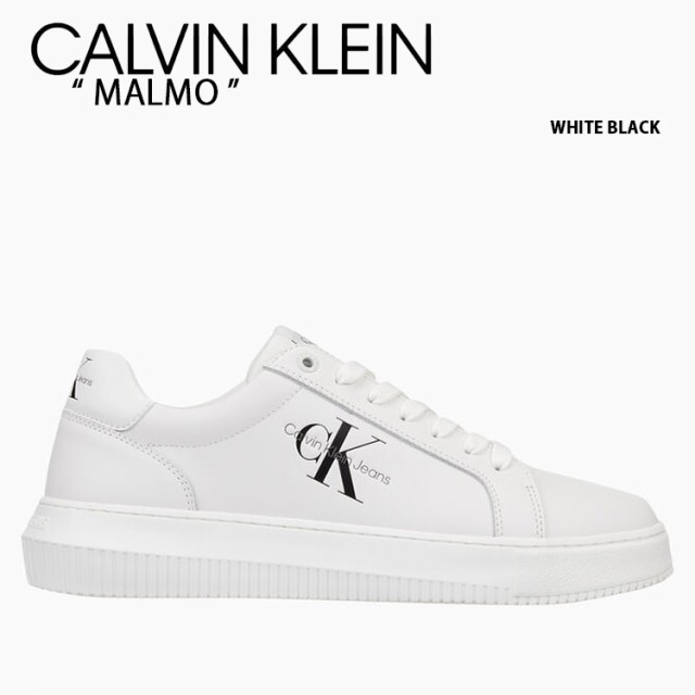 Calvin Klein カルバンクライン スニーカー MALMO SNEAKER WHITE BLACK CK シューズ レザー 本革 マルモスニーカー YM00681YBR 01U